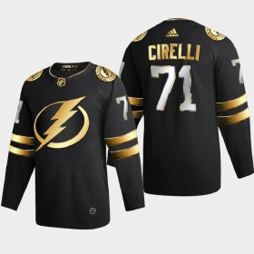 Cheap Tampa Bay Lightning #71 Anthony Cirelli Men\'s Adidas Black Golden Edition Limited Stitched NHL Jersey