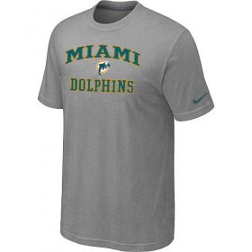 Wholesale Cheap Nike NFL Miami Dolphins Heart & Soul NFL T-Shirt Light Grey