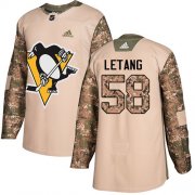 Wholesale Cheap Adidas Penguins #58 Kris Letang Camo Authentic 2017 Veterans Day Stitched NHL Jersey