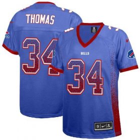 Wholesale Cheap Nike Bills #34 Thurman Thomas Royal Blue Team Color Women\'s Stitched NFL Elite Drift Fashion Jersey