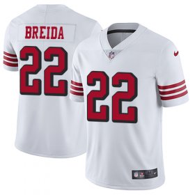 Wholesale Cheap Nike 49ers #22 Matt Breida White Rush Men\'s Stitched NFL Vapor Untouchable Limited Jersey