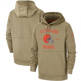 Wholesale Cheap Men\'s Cleveland Browns Nike Tan 2019 Salute to Service Sideline Therma Pullover Hoodie