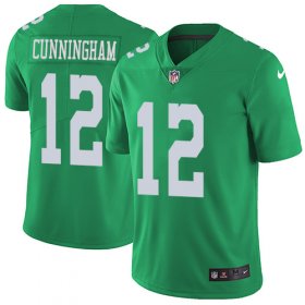 Wholesale Cheap Nike Eagles #12 Randall Cunningham Green Men\'s Stitched NFL Limited Rush Jersey