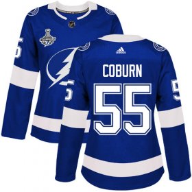 Cheap Adidas Lightning #55 Braydon Coburn Blue Home Authentic Women\'s 2020 Stanley Cup Champions Stitched NHL Jersey