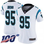 Wholesale Cheap Nike Panthers #95 Derrick Brown White Women's Stitched NFL 100th Season Vapor Untouchable Limited Jersey