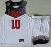 Wholesale Cheap 2014 USA Dream Team #10 Kyrie Irving White Basketball Jersey Suits
