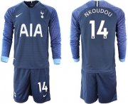 Wholesale Cheap Tottenham Hotspur #14 Nkoudou Away Long Sleeves Soccer Club Jersey