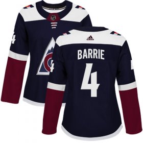 Wholesale Cheap Adidas Avalanche #4 Tyson Barrie Navy Alternate Authentic Women\'s Stitched NHL Jersey