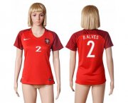 Wholesale Cheap Women's Portugal #2 Bruno Alves Home Soccer Country Jersey