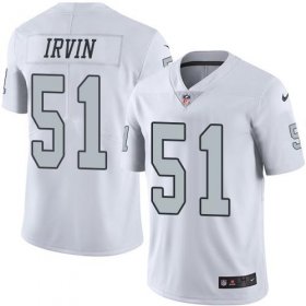 Wholesale Cheap Nike Raiders #51 Bruce Irvin White Men\'s Stitched NFL Limited Rush Jersey