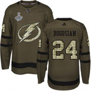 Cheap Adidas Lightning #24 Zach Bogosian Green Salute to Service Youth 2020 Stanley Cup Champions Stitched NHL Jersey