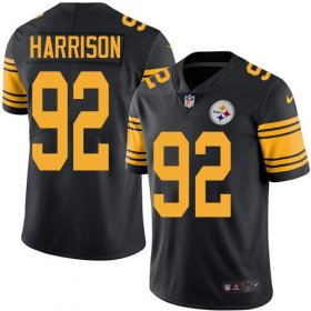 Wholesale Cheap Nike Steelers #92 James Harrison Black Men\'s Stitched NFL Limited Rush Jersey