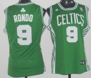 Wholesale Cheap Boston Celtics #9 Rajon Rondo Green Womens Jersey