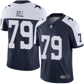 Wholesale Cheap Nike Cowboys #79 Trysten Hill Navy Blue Thanksgiving Men\'s Stitched NFL Vapor Untouchable Limited Throwback Jersey