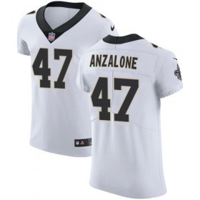 Wholesale Cheap Nike Saints #47 Alex Anzalone White Men\'s Stitched NFL Vapor Untouchable Elite Jersey