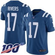 Wholesale Cheap Nike Colts #17 Philip Rivers Royal Blue Team Color Men's Stitched NFL 100th Season Vapor Untouchable Limited Jersey