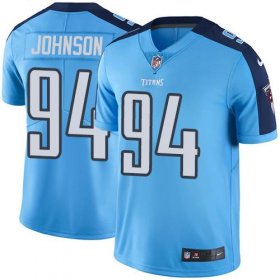 Wholesale Cheap Nike Titans #94 Austin Johnson Light Blue Men\'s Stitched NFL Limited Rush Jersey