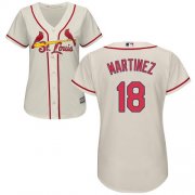 Wholesale Cheap Cardinals #18 Carlos Martinez Cream Alternate Women's Stitched MLB Jersey