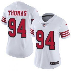 Wholesale Cheap Nike 49ers #94 Solomon Thomas White Rush Women\'s Stitched NFL Vapor Untouchable Limited Jersey