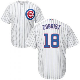Wholesale Cheap Cubs #18 Ben Zobrist White Home Stitched Youth MLB Jersey