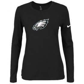 Wholesale Cheap Women\'s Nike Philadelphia Eagles Of The City Long Sleeve Tri-Blend NFL T-Shirt Black
