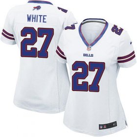 Wholesale Cheap Nike Bills #27 Tre\'Davious White White Women\'s Stitched NFL Elite Jersey
