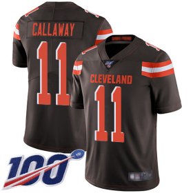 Wholesale Cheap Nike Browns #11 Antonio Callaway Brown Team Color Men\'s Stitched NFL 100th Season Vapor Limited Jersey