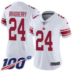 Wholesale Cheap Nike Giants #24 James Bradberry White Women\'s Stitched NFL 100th Season Vapor Untouchable Limited Jersey
