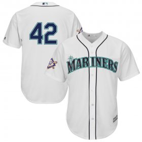 Wholesale Cheap Seattle Mariners #42 Majestic 2019 Jackie Robinson Day Official Cool Base Jersey White