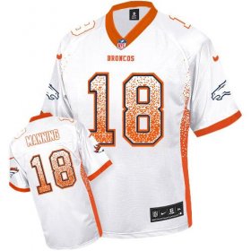 Wholesale Cheap Nike Broncos #18 Peyton Manning White Men\'s Stitched NFL Elite Drift Fashion Jersey