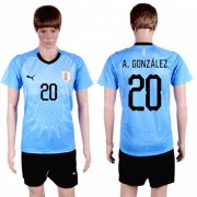 Wholesale Cheap Uruguay #20 A.Gonzalez Home Soccer Country Jersey