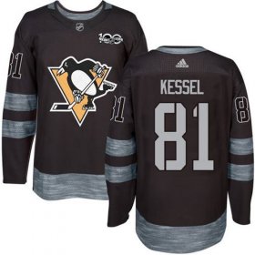 Wholesale Cheap Adidas Penguins #81 Phil Kessel Black 1917-2017 100th Anniversary Stitched NHL Jersey