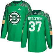 Wholesale Cheap Adidas Bruins #37 Patrice Bergeron adidas Green St. Patrick's Day Authentic Practice Stitched NHL Jersey