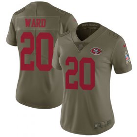 Wholesale Cheap Nike 49ers #20 Jimmie Ward Olive Women\'s Stitched NFL Limited 2017 Salute to Service Jersey