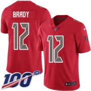 Wholesale Cheap Nike Buccaneers #12 Tom Brady Red Men's Stitched NFL Limited Rush 100th Season Jersey