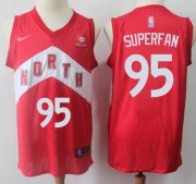 Wholesale Cheap Raptors #95 Superfan Red Basketball Swingman Earned Edition Jersey