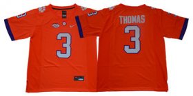 Wholesale Cheap Men\'s Clemson Tigers #3 Xavier Thomas Orange Stitched NCAA Nike 2019 New College Football Jersey