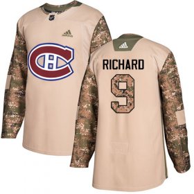 Wholesale Cheap Adidas Canadiens #9 Maurice Richard Camo Authentic 2017 Veterans Day Stitched Youth NHL Jersey