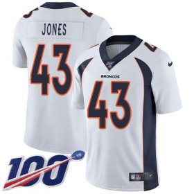 Wholesale Cheap Nike Broncos #43 Joe Jones White Men\'s Stitched NFL 100th Season Vapor Untouchable Limited Jersey