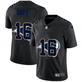 Wholesale Cheap Los Angeles Rams #16 Jared Goff Men\'s Nike Team Logo Dual Overlap Limited NFL Jersey Black