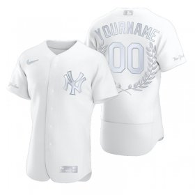 Wholesale Cheap New York Yankees Custom Men\'s Nike Platinum MLB MVP Limited Player Edition Jersey