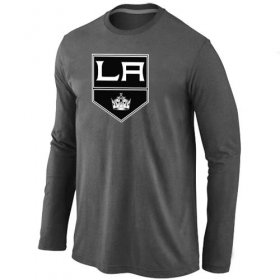 Wholesale Cheap NHL Los Angeles Kings Big & Tall Logo Long Sleeve T-Shirt Dark Grey