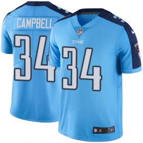 Wholesale Cheap Nike Titans #34 Earl Campbell Light Blue Men\'s Stitched NFL Limited Rush Jersey