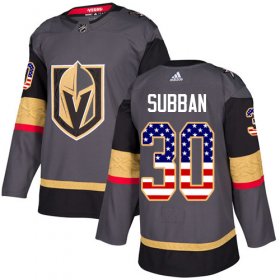 Wholesale Cheap Adidas Golden Knights #30 Malcolm Subban Grey Home Authentic USA Flag Stitched NHL Jersey