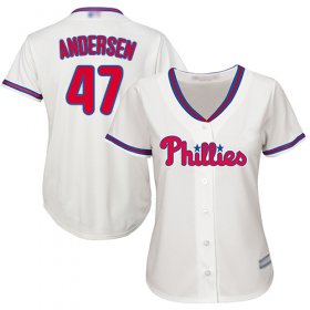 Wholesale Cheap Phillies #47 Larry Andersen Cream Alternate Women\'s Stitched MLB Jersey