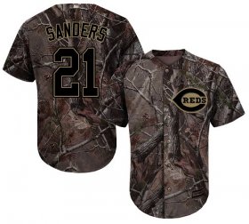 Wholesale Cheap Reds #21 Reggie Sanders Camo Realtree Collection Cool Base Stitched Youth MLB Jersey