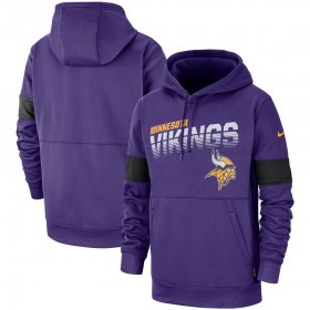 Wholesale Cheap Minnesota Vikings Nike Sideline Team Logo Performance Pullover Hoodie Purple