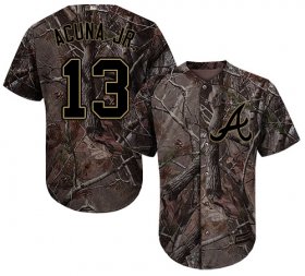 Wholesale Cheap Braves #13 Ronald Acuna Jr. Camo Realtree Collection Cool Base Stitched MLB Jersey