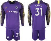 Wholesale Cheap Chelsea #31 Green Purple Goalkeeper Long Sleeves Soccer Club Jersey