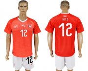 Wholesale Cheap Switzerland #12 Hitz Red Home Soccer Country Jersey